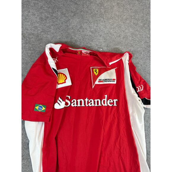 Puma Scuderia Ferrari F1 Racing Shirt Mens XL Red White Santander Felipe Massa - Picture 7 of 8
